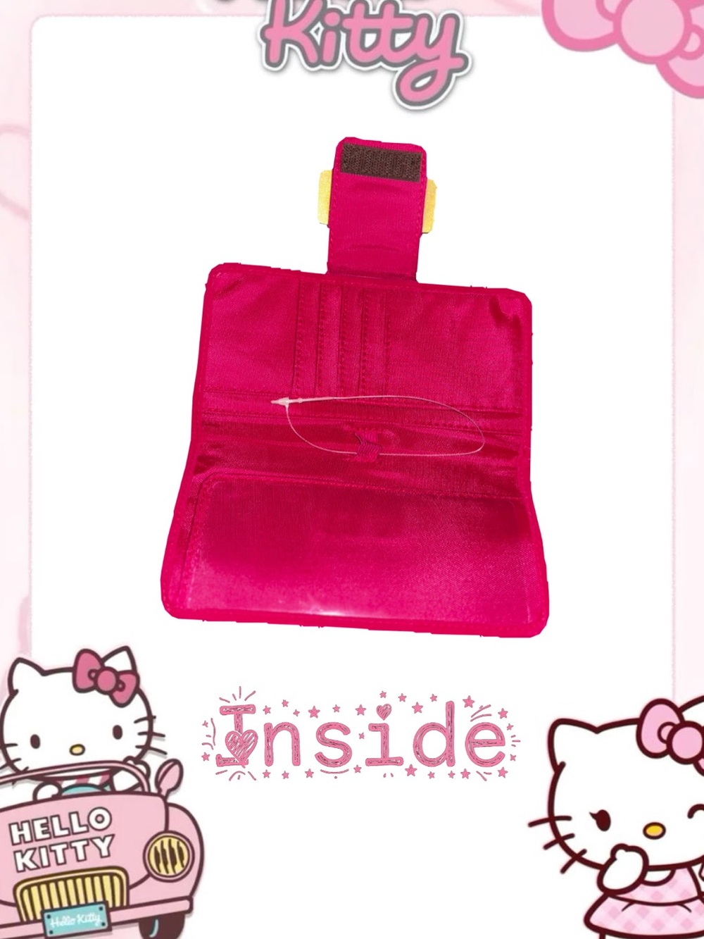 Hello Kitty Leopard Print Mini Wallet with Hot Pink Trim - Picture 3 of 4